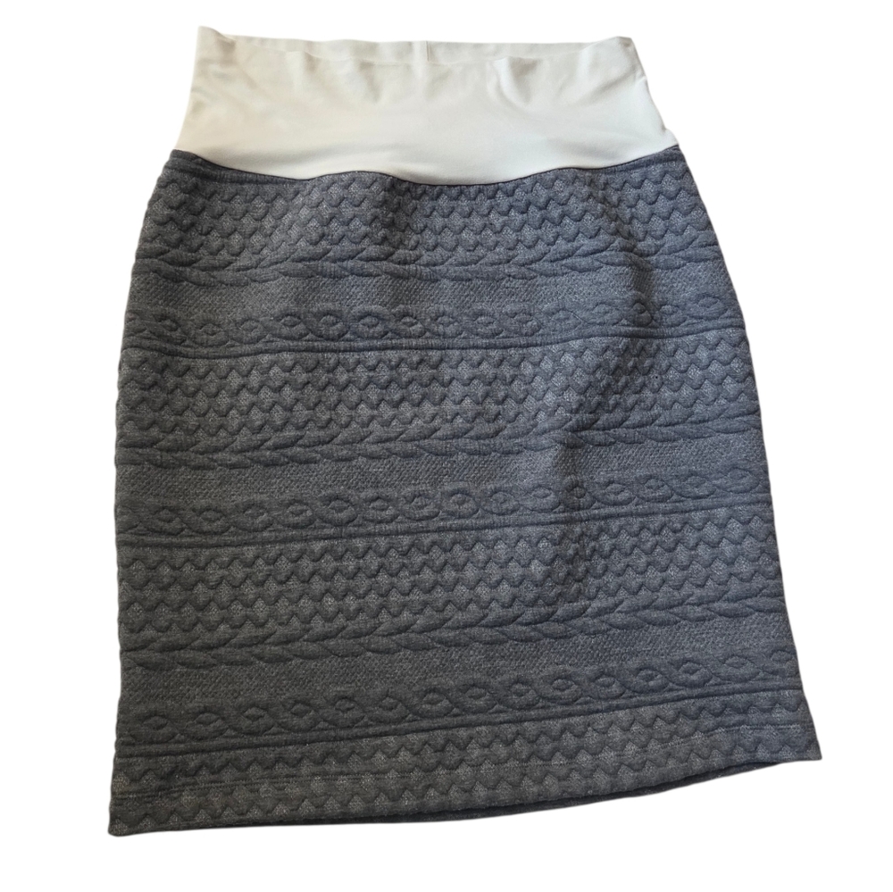 Mini Skirt Raised Sweater Pattern With Cream Elastic Waistband